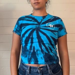 Womens Small Blue Tie-Dye Crop Top